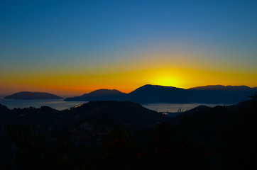 Beautiful summer sunset  at Italy. Summer season