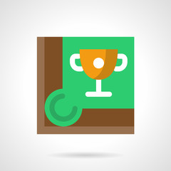 Cue sport championship flat square vector icon