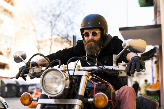 Brutal man on classic?bike