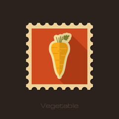 Parsnip root flat stamp. Vegetable vector