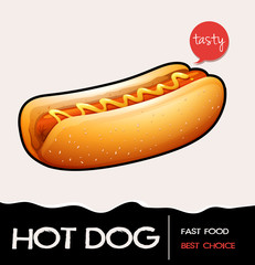 Poster with hotdog with mustard
