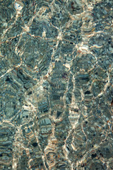 Bottom of sea in sun summer day