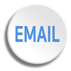 Blue email in round white button with shadow