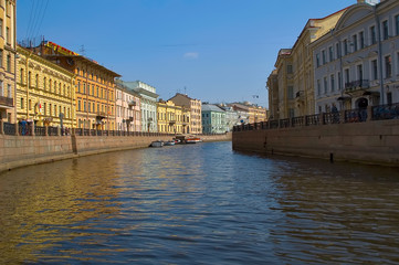Saint-Petersburg, Russia - May 13, 2006: Fontanka river from boat