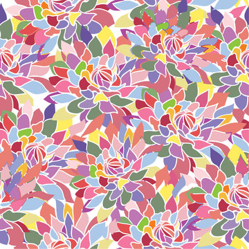 Seamless pattern with dahlia flowers. Flower petals, spring design.