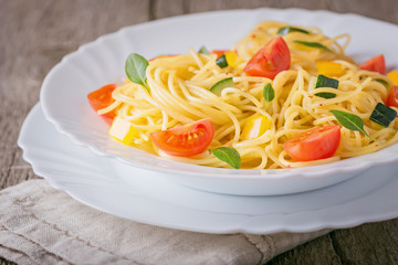 Spaghetti with vegetable