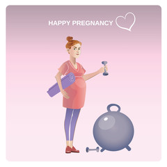 Cartoon Healthy Pregnancy Concept