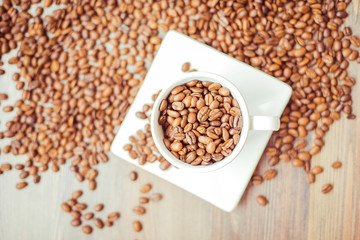 coffee, bean, cup, white cup