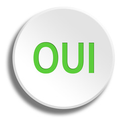 Green yes in round white button with shadow