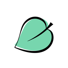 green leave shaped icon. Design vector illustration