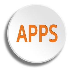 Orange apps in round white button with shadow