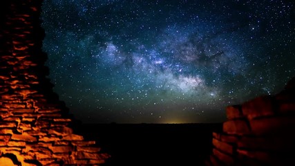 Wupatki Sunset to Night 01 Time Lapse Stars Indian Ruins