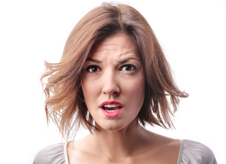 Naklejka premium Woman be shocked