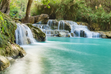 Fototapeta na wymiar Tat Kuang Si Waterfalls or Kuang Xi falls,Laos.
