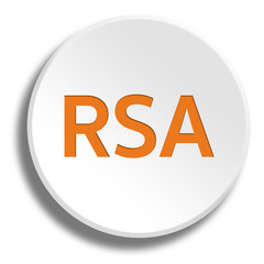 Orange rsa in round white button with shadow