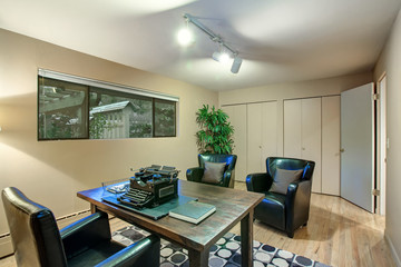 Home office with cream walls paint color