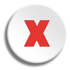 Red refuse in round white button with shadow