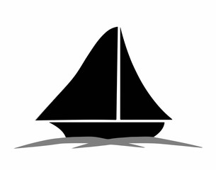 black sailboat silhouette vector 