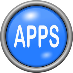 Blue design apps in round 3D button