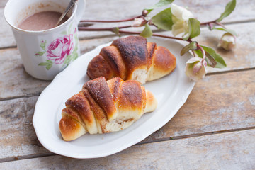freshly sweet scones on plate