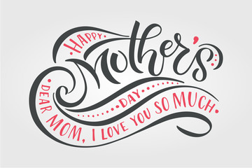 Happy Mother's Day text as Mothers Day badge/tag/icon. Text card/invitation/banner template.