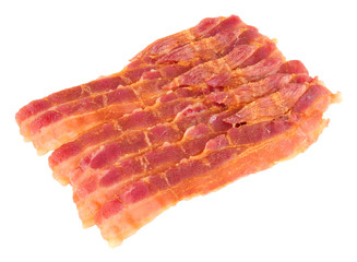 Fried Crispy Bacon Rashers Isolated On White