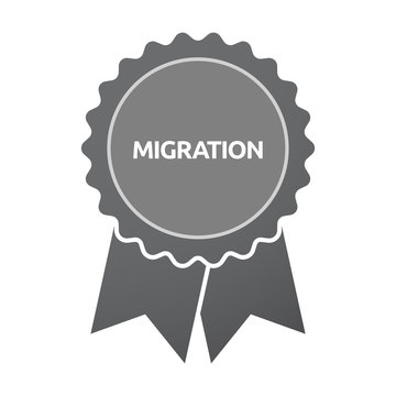 Isolated badge with  the text MIGRATION