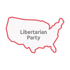 Fototapeta na wymiar Isolated USA map with the text Libertarian Party