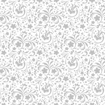 Seamless pattern flowers on a white background isolation