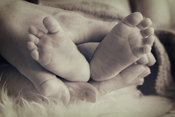 Newborn baby foot