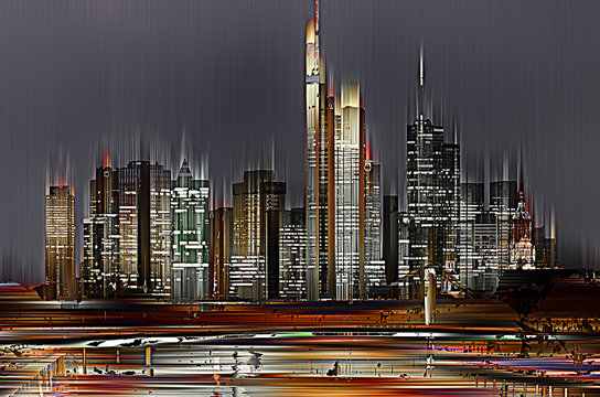 Frankfurt am Main, grafisch abstrakt (digital manipuliert)