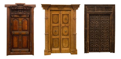 Old vintage wood doors
