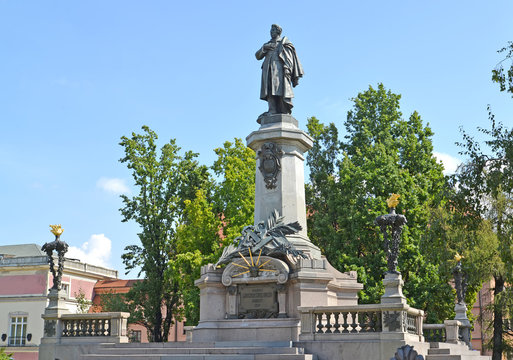 Monument to Adam Mickiewicz. Warsaw, Poland