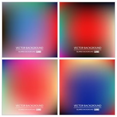 Abstract Creative concept vector multicolored blurred background set. For Web and Mobile Applications, art illustration template design, business infographic and social media, modern decoration