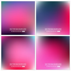 Abstract Creative concept vector multicolored blurred background set. For Web and Mobile Applications, art illustration template design, business infographic and social media, modern decoration