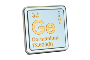 Germanium Ge, chemical element sign. 3D rendering