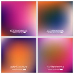 Abstract Creative concept vector multicolored blurred background set. For Web and Mobile Applications, art illustration template design, business infographic and social media, modern decoration