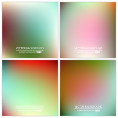 Abstract Creative concept vector multicolored blurred background set. For Web and Mobile Applications, art illustration template design, business infographic and social media, modern decoration