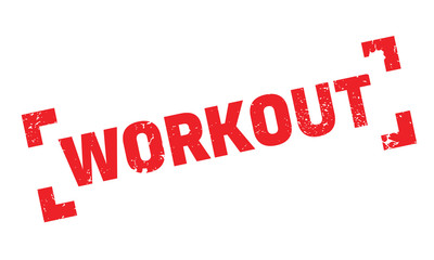 Workout rubber stamp. Grunge design with dust scratches. Effects can be easily removed for a clean, crisp look. Color is easily changed.
