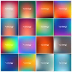 Obraz premium Abstract Creative concept vector multicolored blurred background set. For Web and Mobile Applications, art illustration template design, business infographic and social media, modern decoration
