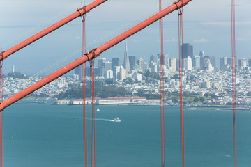 Golden Gate bridge in San Francisco California on a sunny spring day