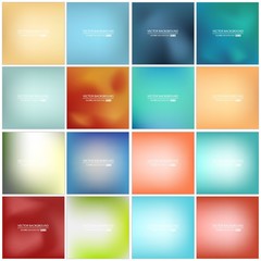 Abstract Creative concept vector multicolored blurred background set. For Web and Mobile Applications, art illustration template design, business infographic and social media, modern decoration