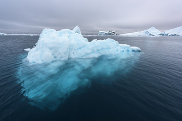 view of the glaciers in Ilulissat, Greenland