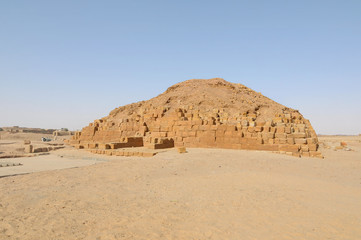 Fototapeta na wymiar El-Kurru - royal cemeteries used by the Nubian royal family in Sudan 