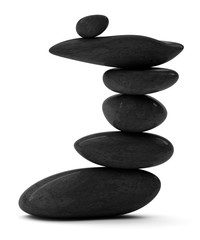 stone balancing tower isolated on white background