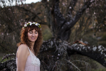 beautiful woman on nature