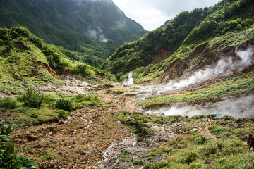 Valley of Desolation on the Island of Dominica with Smoky Path