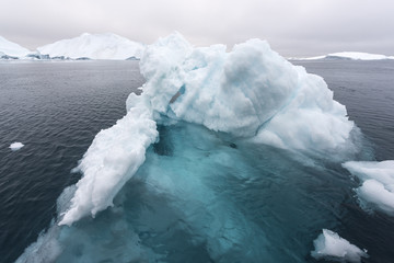 View of the glaciers in Ilulissat, Greenland
