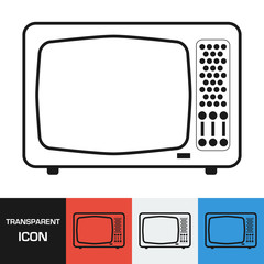 Transparent retro television icon. Vector icon on different types backgrounds, Eps 10