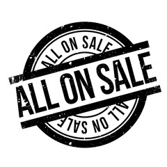 All On Sale rubber stamp. Grunge design with dust scratches. Effects can be easily removed for a clean, crisp look. Color is easily changed.